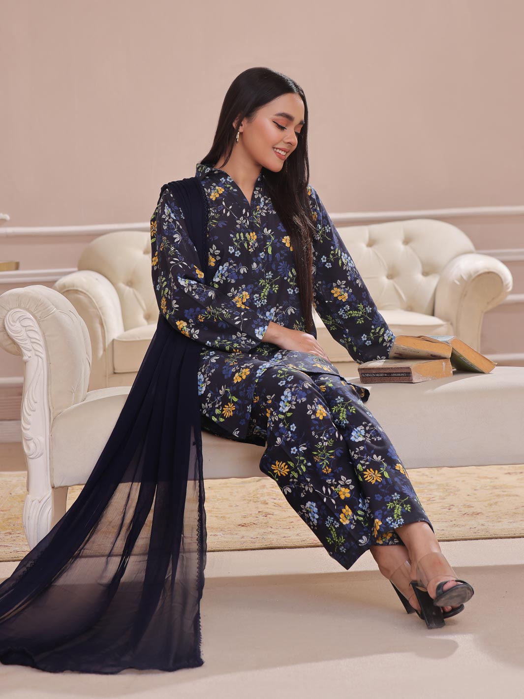 TNG Women Pret Khaddar 3 Piece Suit Walija - Winter Collection