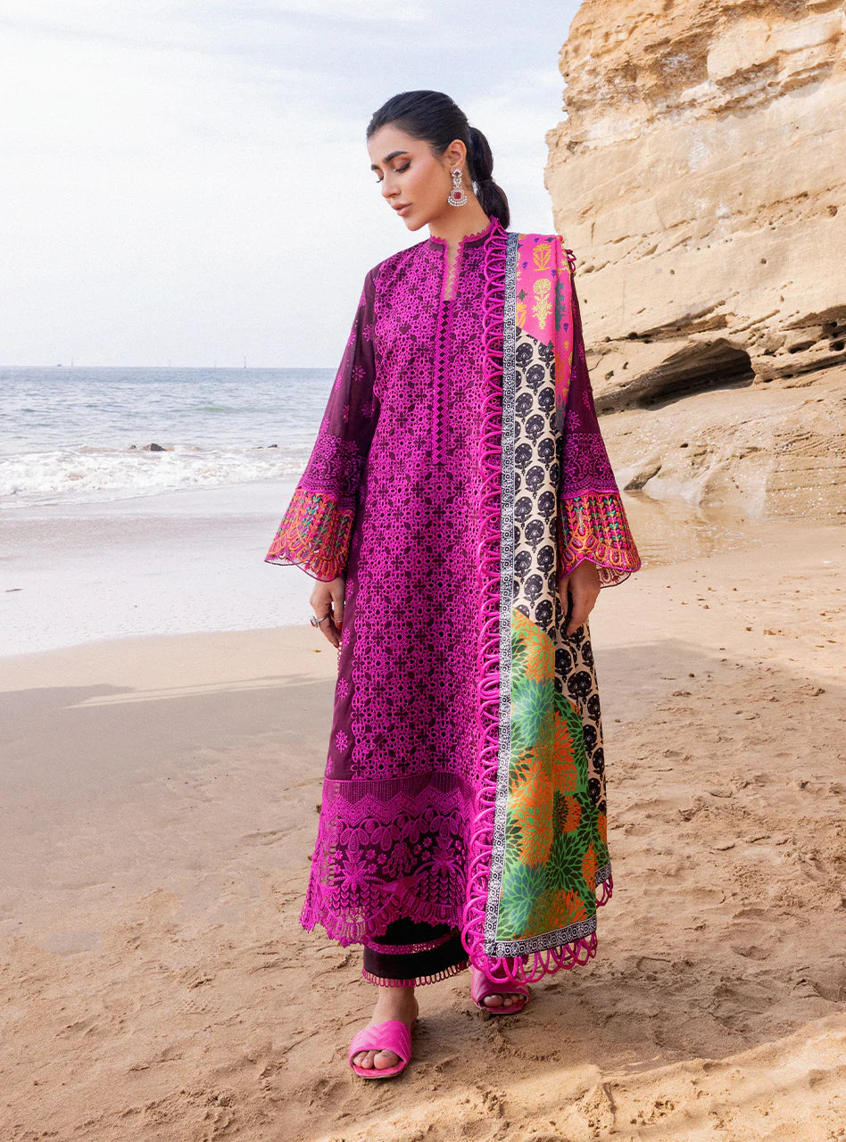Zainab Chottani Chikankari Lawn Suits Unstitched 3 Piece ZC24CL D-4B Naysa - Summer Collection