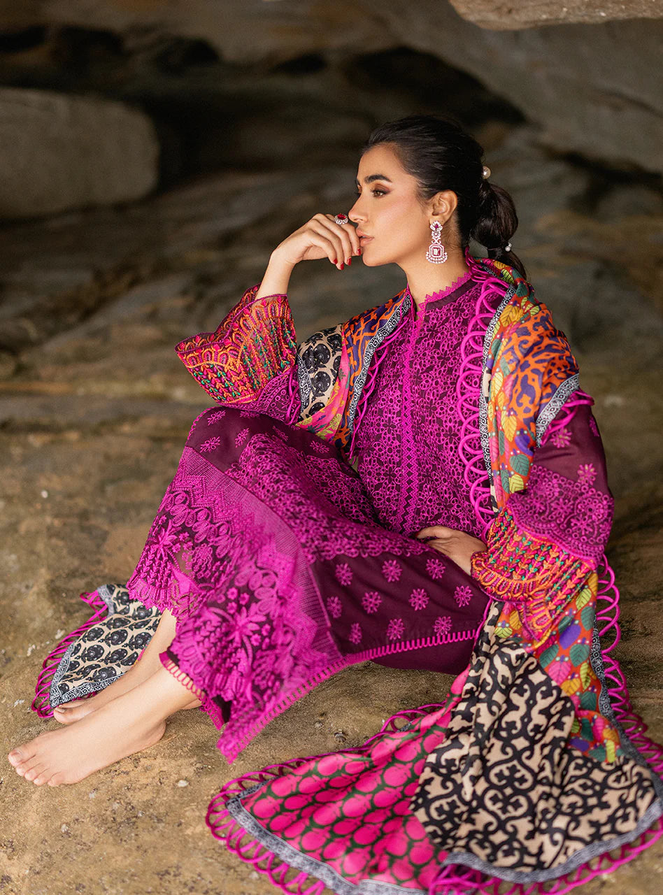 Zainab Chottani Chikankari Lawn Suits Unstitched 3 Piece ZC24CL D-4B Naysa - Summer Collection