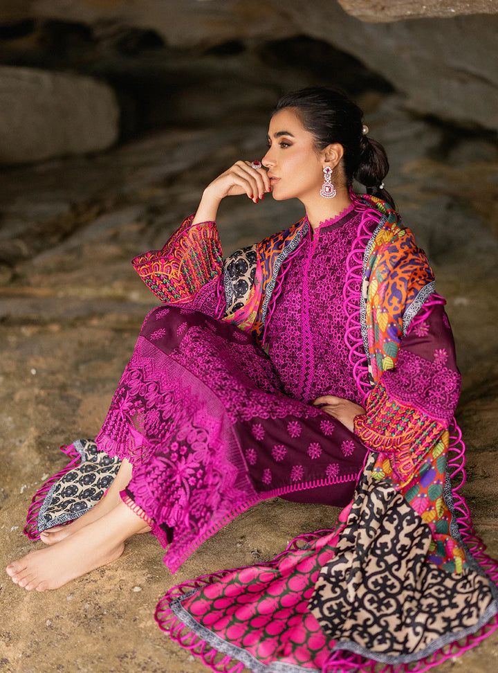 Zainab Chottani Chikankari Lawn Suits Unstitched 3 Piece ZC24CL D-4B Naysa - Summer Collection