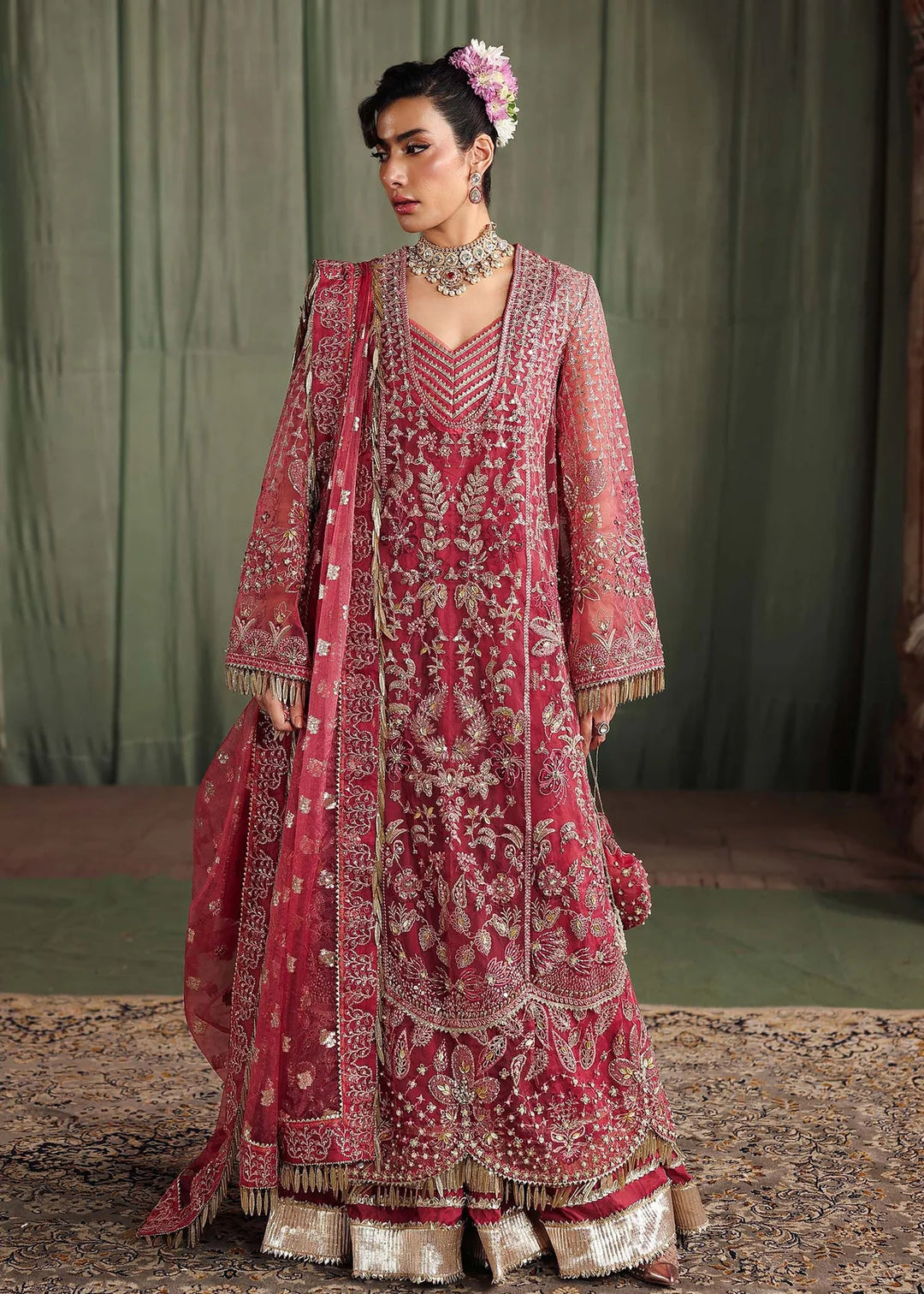 Veere di Wedding by Sardinia Unstitched Brides Embroidered Handwork Organza Suits 3 Piece SRD25VW D-1303 Ghazal- Formals Collection