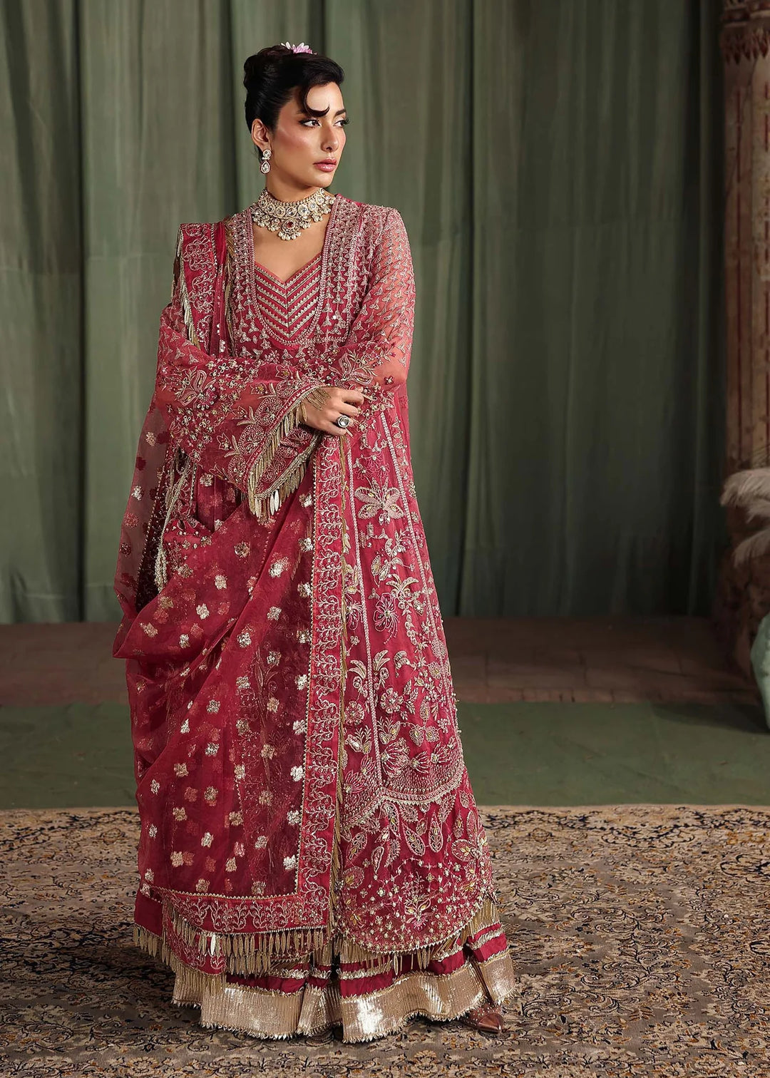 Veere di Wedding by Sardinia Unstitched Brides Embroidered Handwork Organza Suits 3 Piece SRD25VW D-1303 Ghazal- Formals Collection