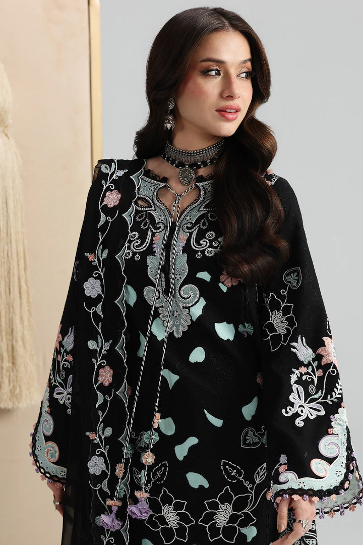 Qalamkar Unstitched Embroidered Lawn 3 Piece Suit QLK26ULF REHA QFL-12 - Festive Collection