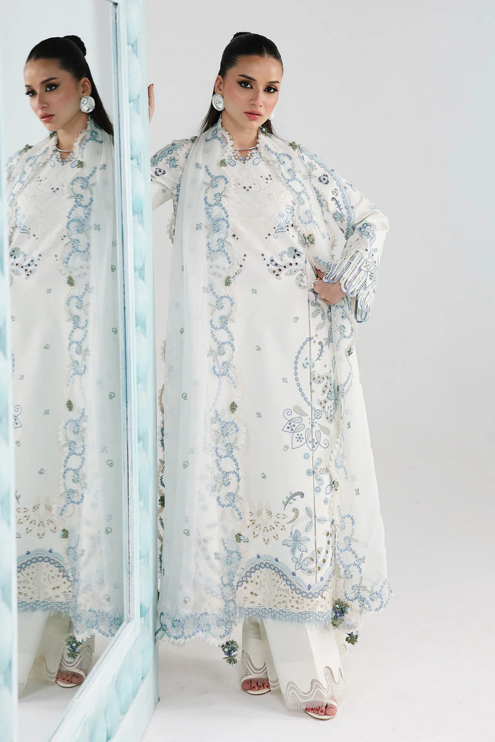 Qalamkar Unstitched Embroidered Lawn 3 Piece Suit QLK26ULF IRMIN QFL-3 - Festive Collection