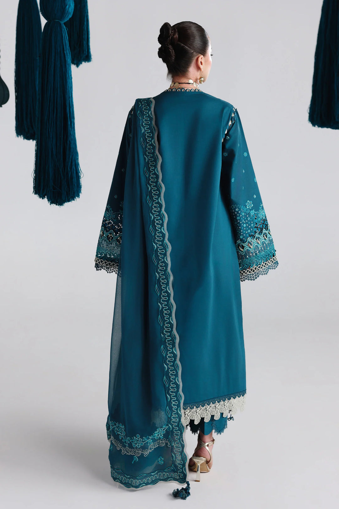 Qalamkar Unstitched Embroidered Lawn 3 Piece Suit QLK26ULF KAISA QFL-7 - Festive Collection