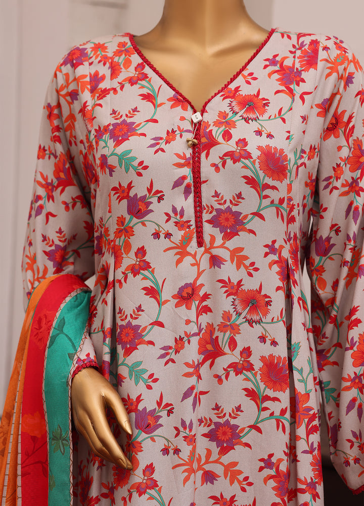 Hz Textiles Unstitched Printed Viscose Twill 3 Piece Suit HZ26UVT VT-5034 - Winter Collection