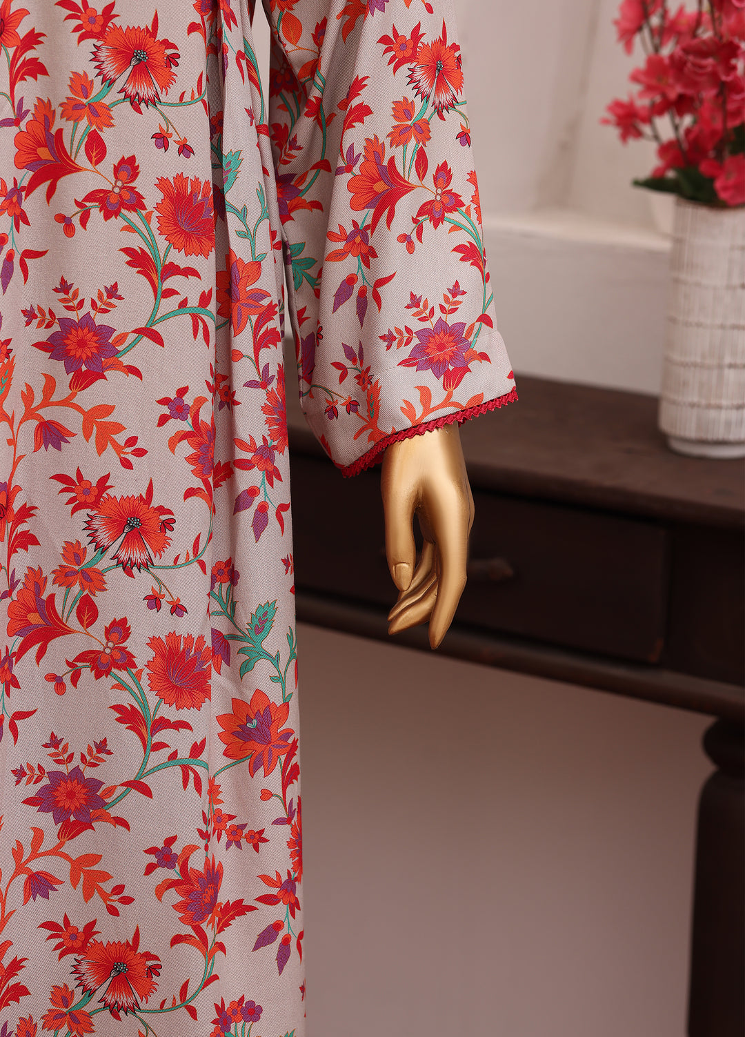 Hz Textiles Unstitched Printed Viscose Twill 3 Piece Suit HZ26UVT VT-5034 - Winter Collection