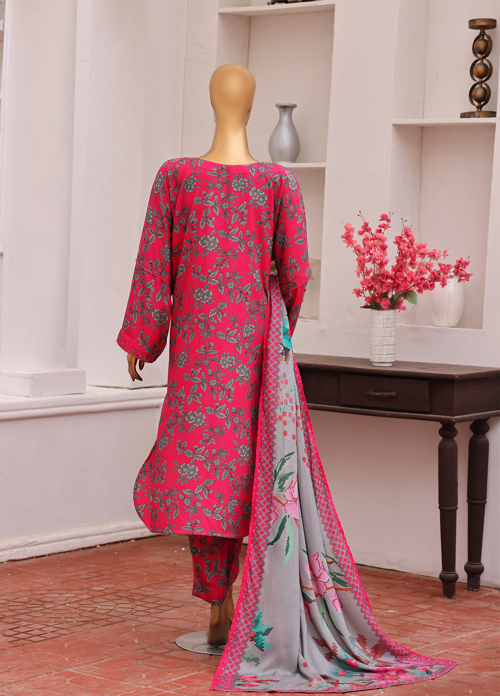 Hz Textiles Unstitched Printed Viscose Twill 3 Piece Suit HZ26UVT VT-5038 - Winter Collection