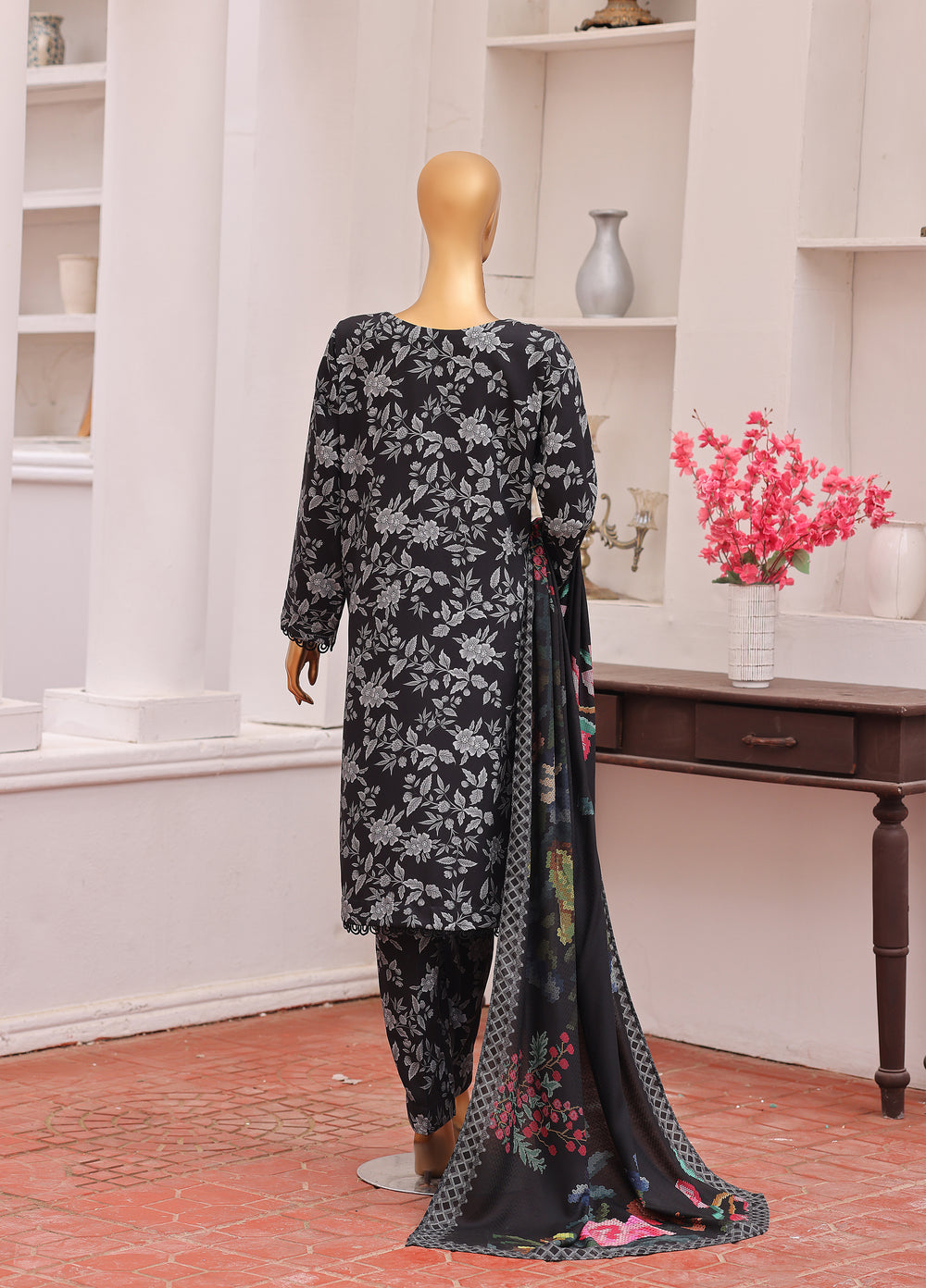 Hz Textiles Unstitched Printed Viscose Twill 3 Piece Suit HZ26UVT VT-5037 - Winter Collection