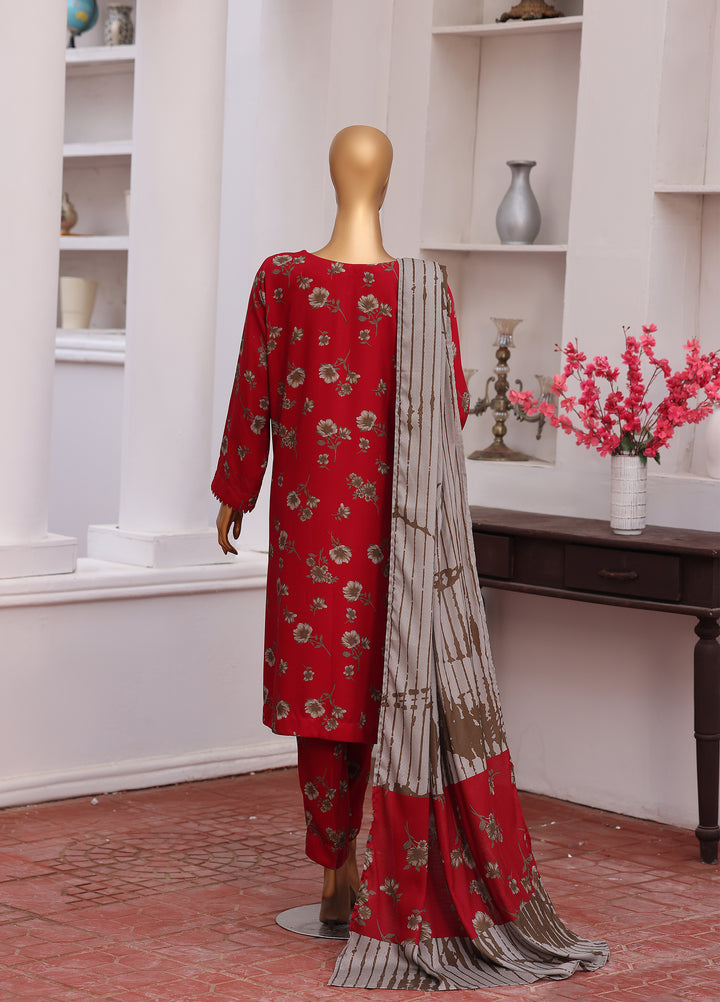 Hz Textiles Unstitched Printed Viscose Twill 3 Piece Suit HZ26UVT VT-5036 - Winter Collection