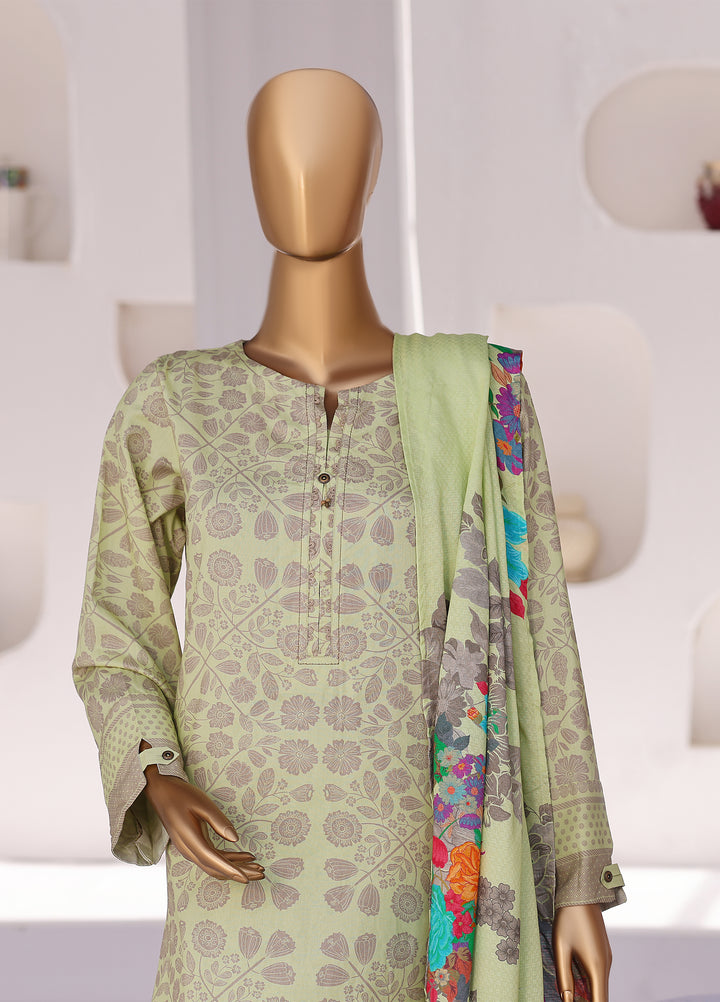 Hz Textiles Unstitched Printed Viscose Linen 3 Piece Suit HZ26ULW LW-5053 - Winter Collection