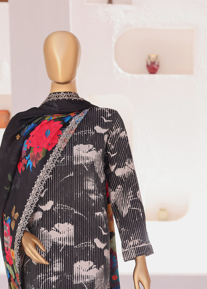 Hz Textiles Unstitched Printed Viscose Linen 3 Piece Suit HZ26ULW LW-5049 - Winter Collection