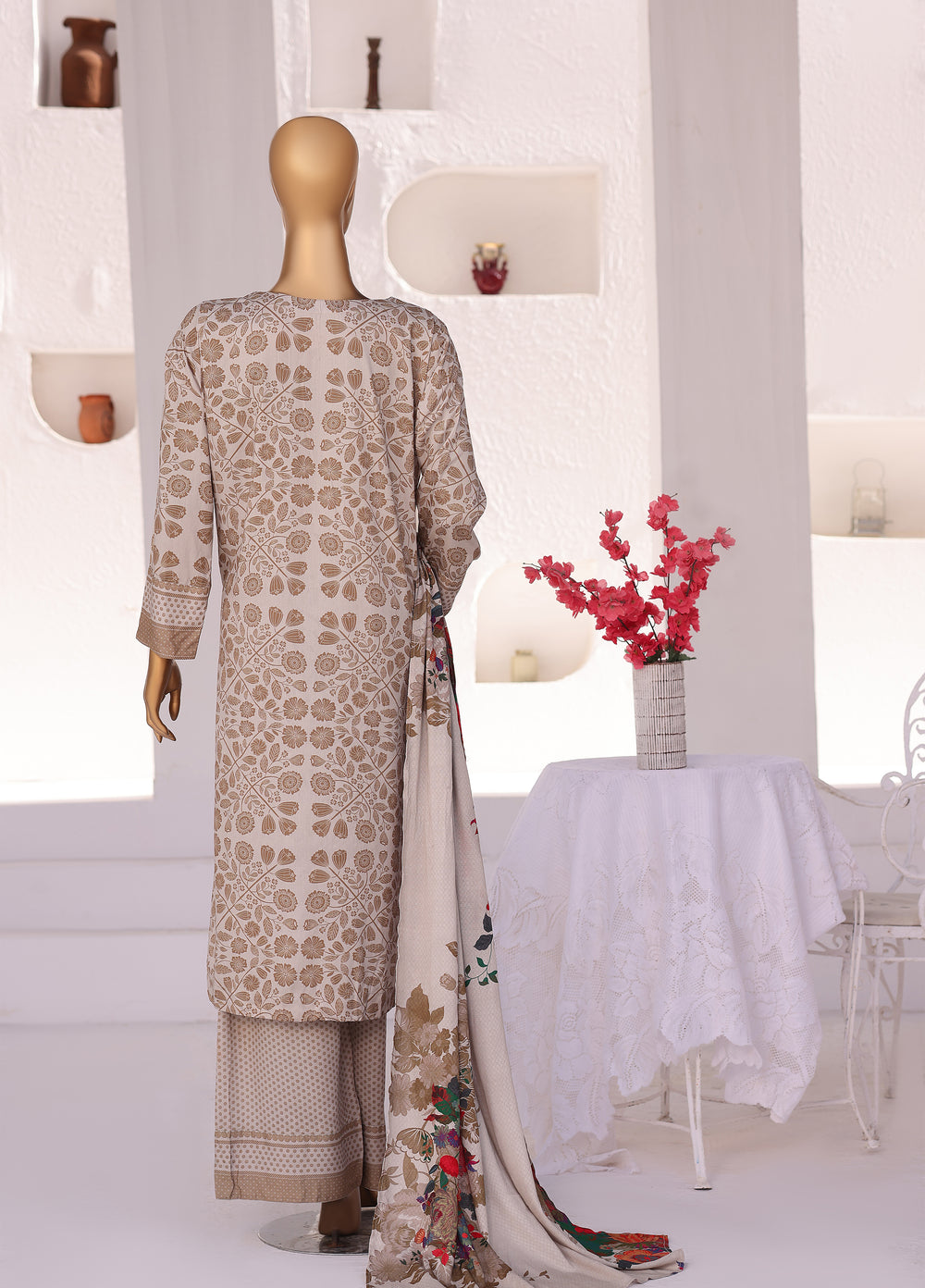 Hz Textiles Unstitched Printed Viscose Linen 3 Piece Suit HZ26ULW LW-5054 - Winter Collection