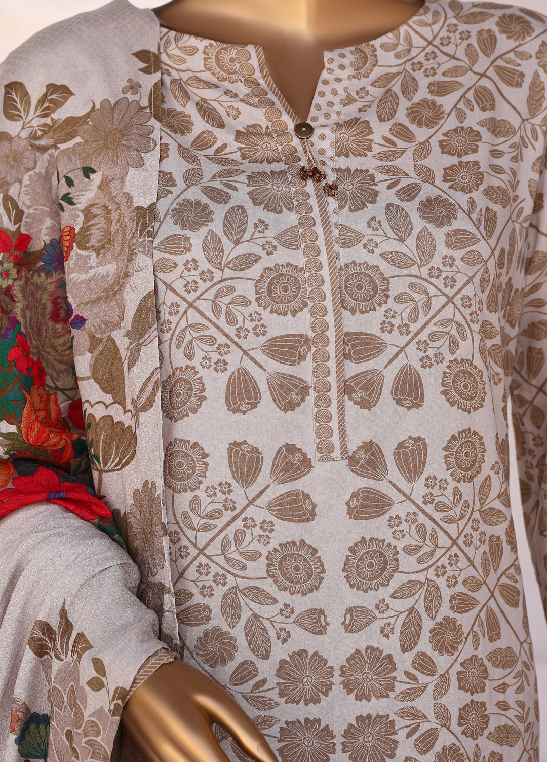 Hz Textiles Unstitched Printed Viscose Linen 3 Piece Suit HZ26ULW LW-5054 - Winter Collection