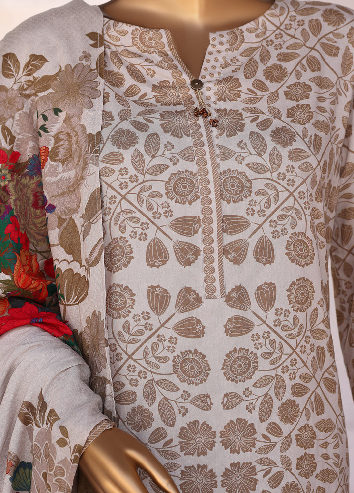 Hz Textiles Unstitched Printed Viscose Linen 3 Piece Suit HZ26ULW LW-5054 - Winter Collection