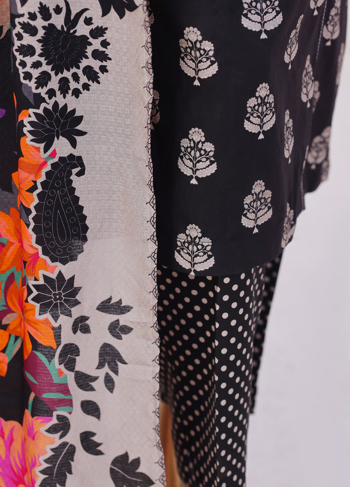 Hz Textiles Unstitched Printed Viscose Linen 3 Piece Suit HZ26ULW LW-5052 - Winter Collection