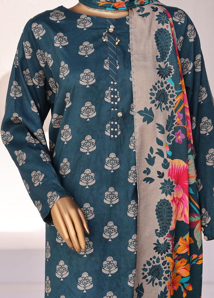 Hz Textiles Unstitched Printed Viscose Linen 3 Piece Suit HZ26ULW LW-5051 - Winter Collection