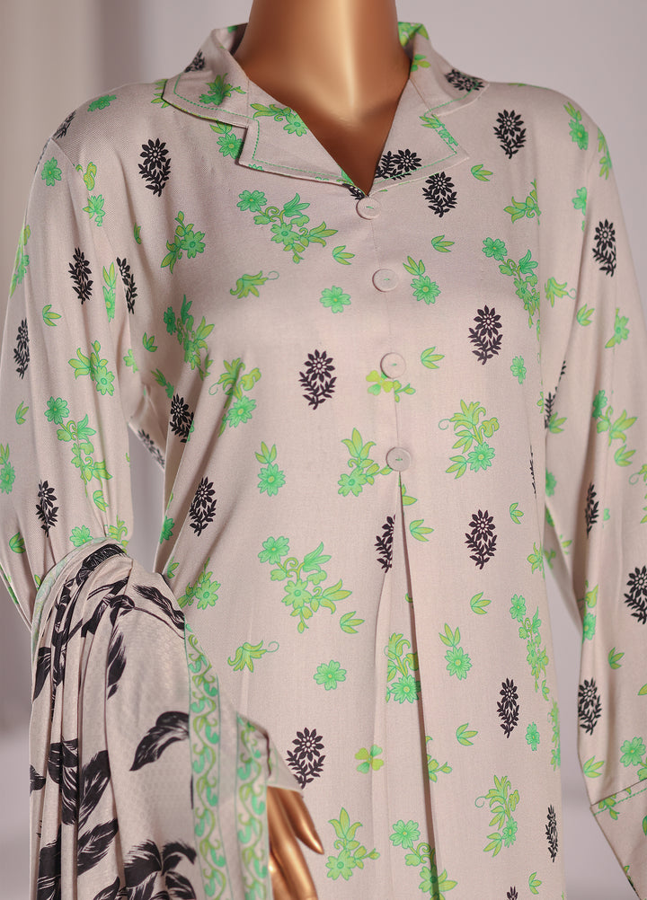 Hz Textiles Unstitched Printed Viscose Twill 3 Piece Suit HZ26UVT VT-5046 - Winter Collection