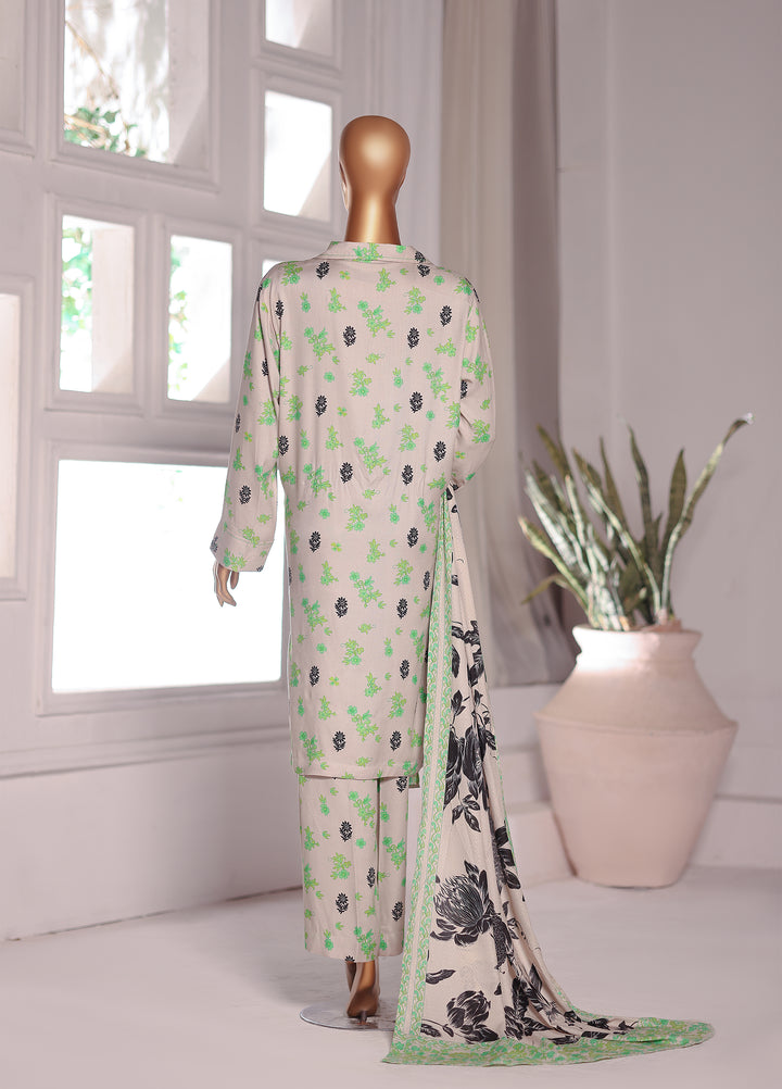 Hz Textiles Unstitched Printed Viscose Twill 3 Piece Suit HZ26UVT VT-5046 - Winter Collection