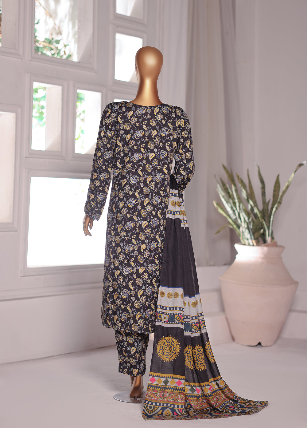 Hz Textiles Unstitched Printed Viscose Twill 3 Piece Suit HZ26UVT VT-5042 - Winter Collection