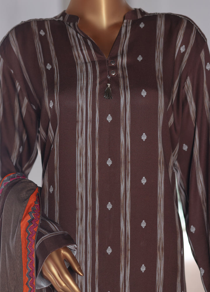 Hz Textiles Unstitched Printed Viscose Twill 3 Piece Suit HZ26UVT VT-5044 - Winter Collection