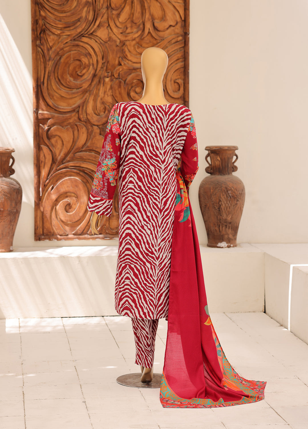 Hz Textiles Unstitched Printed Viscose Linen 3 Piece Suit HZ26ULW LW-5065 - Winter Collection