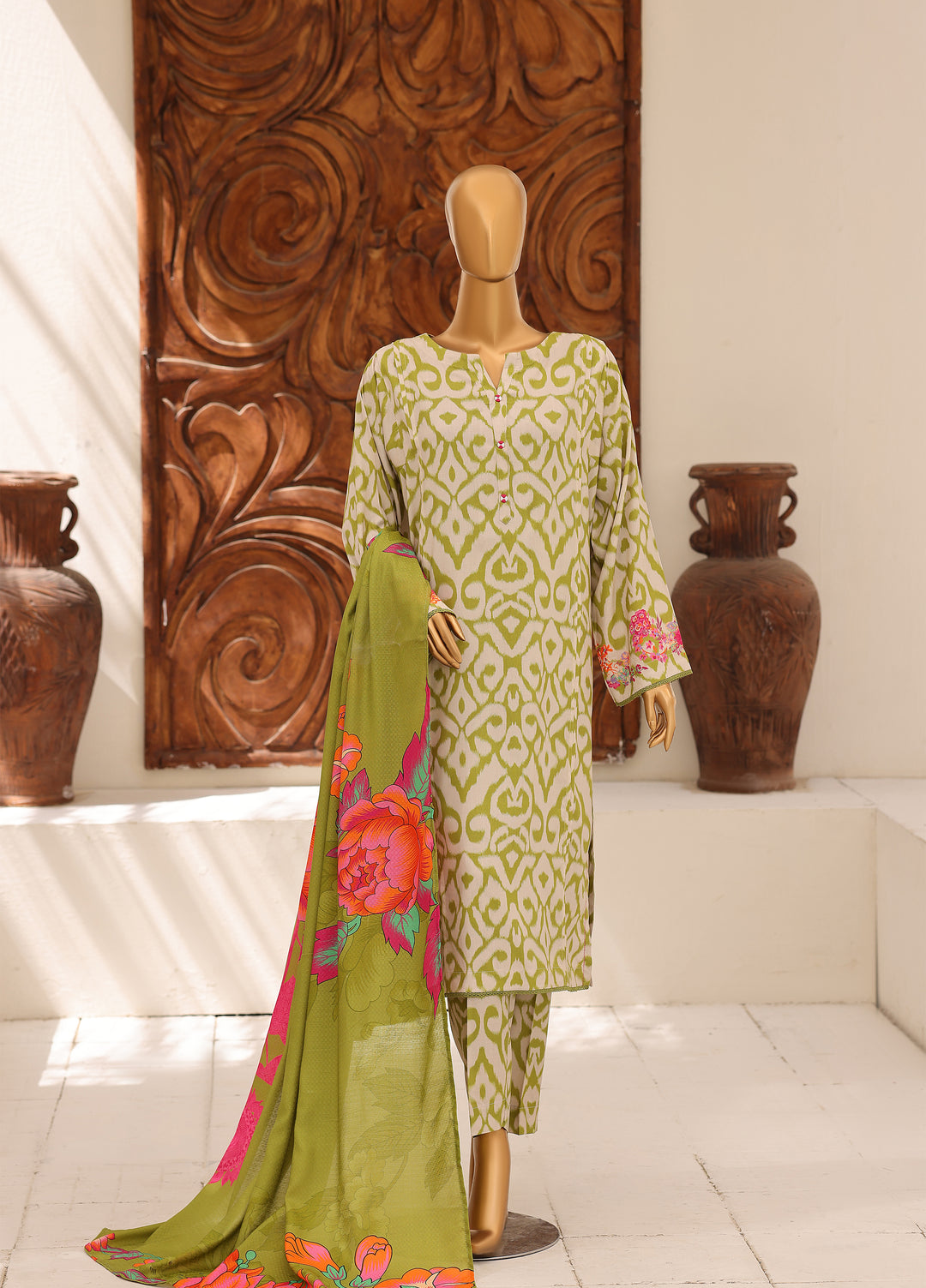 Hz Textiles Unstitched Printed Viscose Linen 3 Piece Suit HZ26ULW LW-5070 - Winter Collection