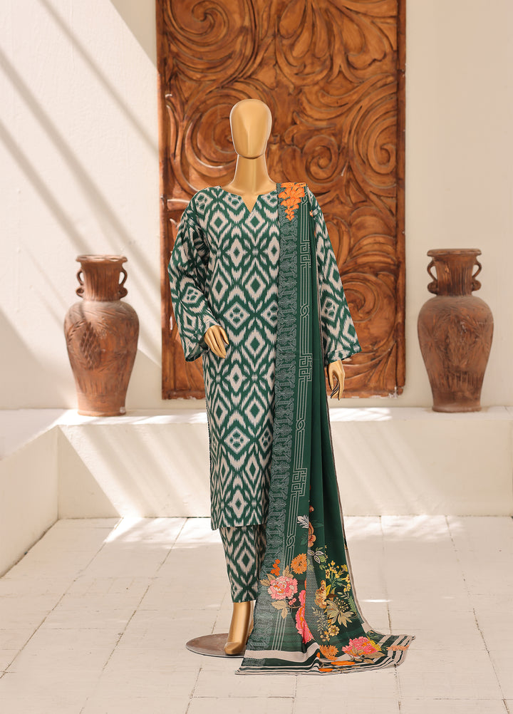 Hz Textiles Unstitched Printed Viscose Linen 3 Piece Suit HZ26ULW LW-5071 - Winter Collection