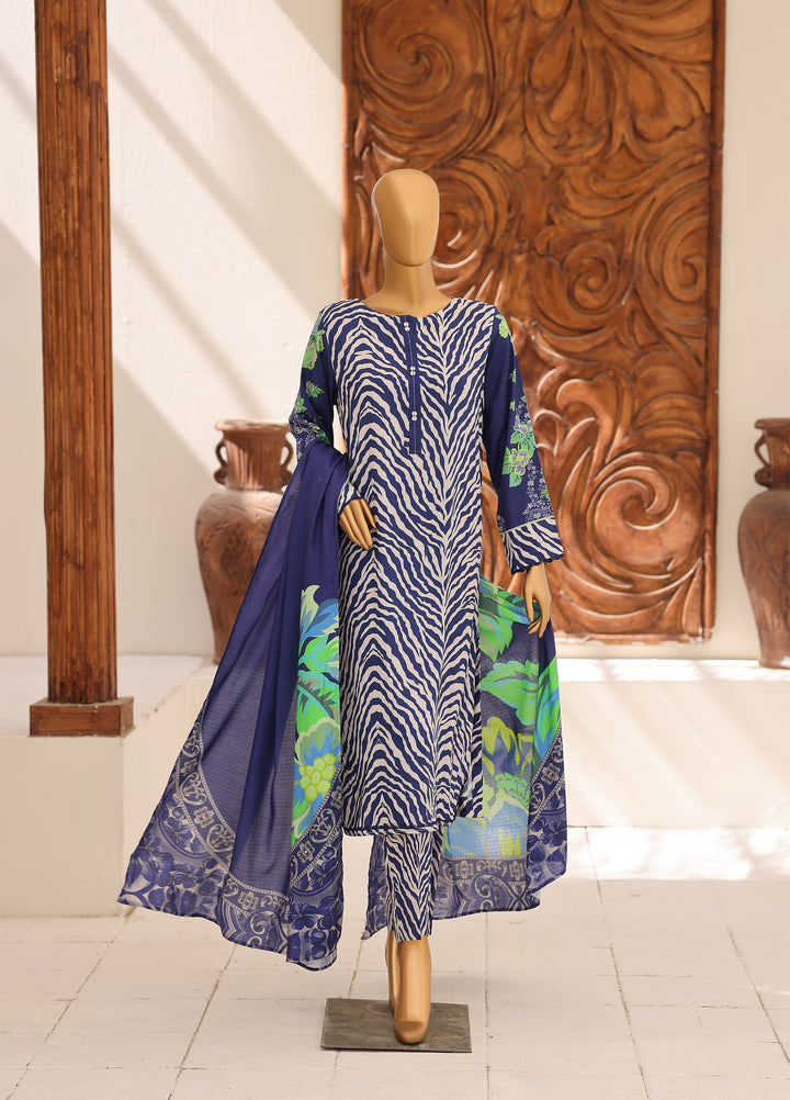 Hz Textiles Unstitched Printed Viscose Linen 3 Piece Suit HZ26ULW LW-5066 - Winter Collection