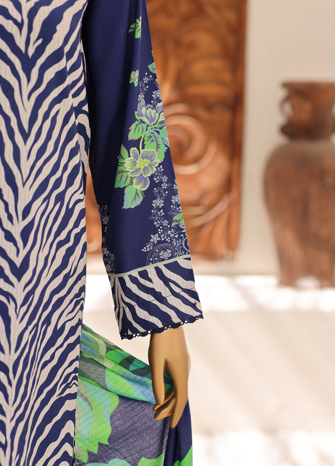 Hz Textiles Unstitched Printed Viscose Linen 3 Piece Suit HZ26ULW LW-5066 - Winter Collection