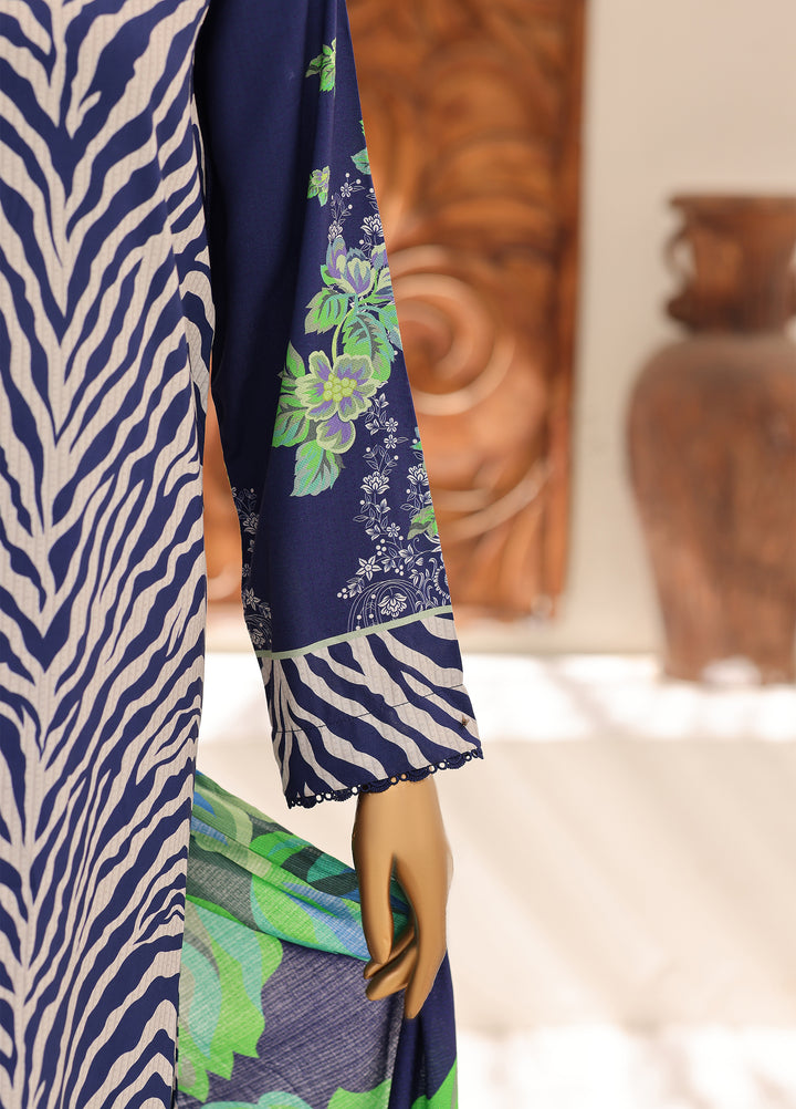 Hz Textiles Unstitched Printed Viscose Linen 3 Piece Suit HZ26ULW LW-5066 - Winter Collection