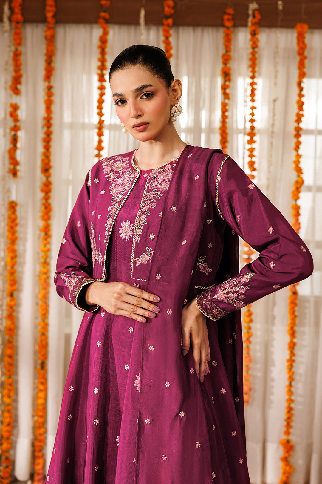 Noore Eid by Panache Women RTW Embroidered Raw Silk 4 Piece Suit Apsara - Eid Collection