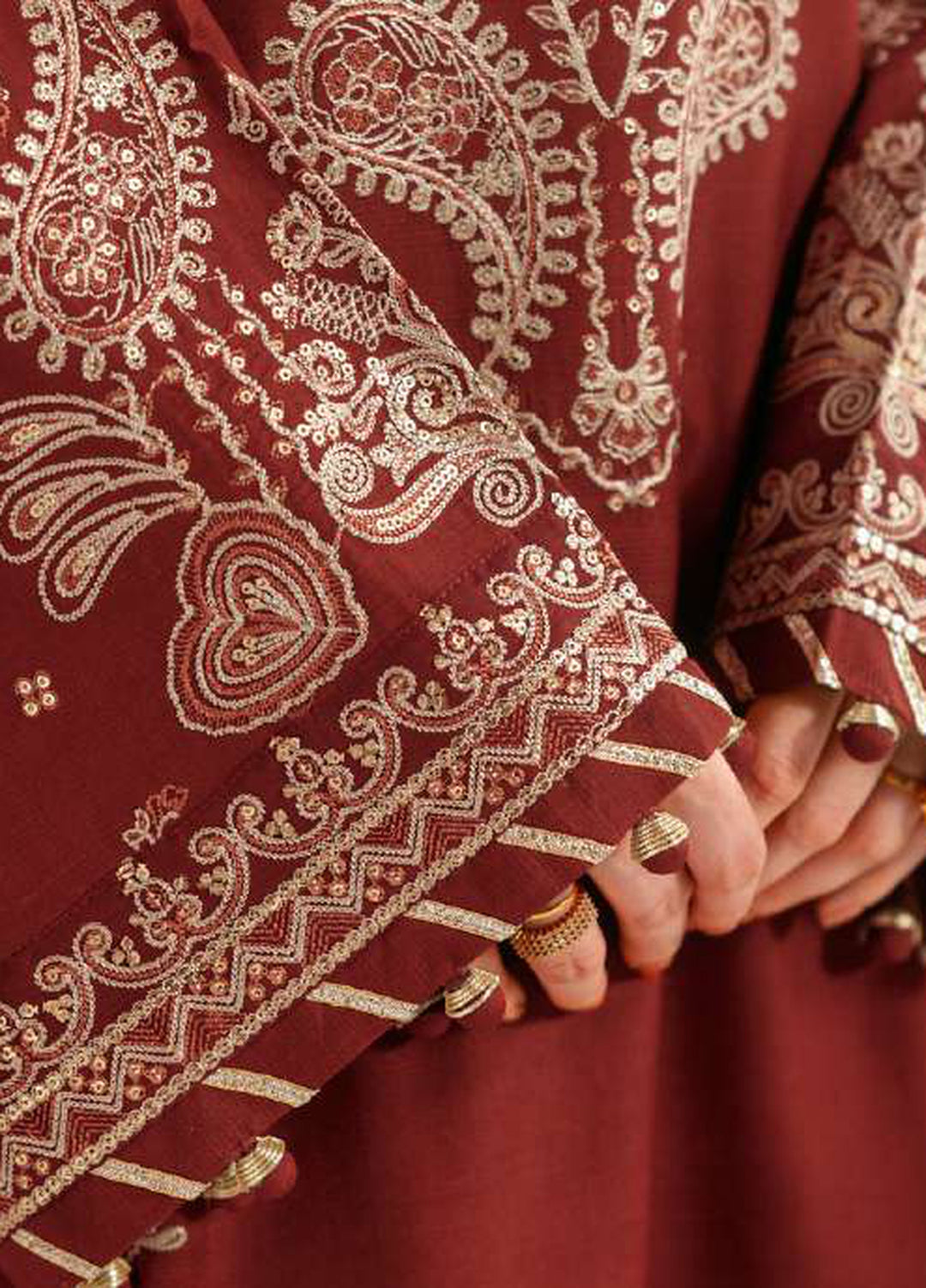 Luxe Silk by Florent Unstitched Embroidered Raw Silk 3 Piece Suit FL26ULS Elise - Festive Collection