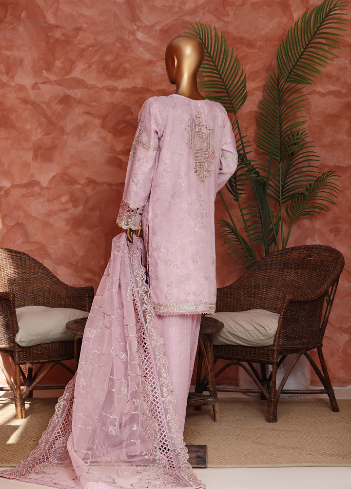 Shaahkaar by HZ Textiles RTW Embroidered Organza 3 Piece Suit HZ26PSO HZK-242 Purple - Festive Collection