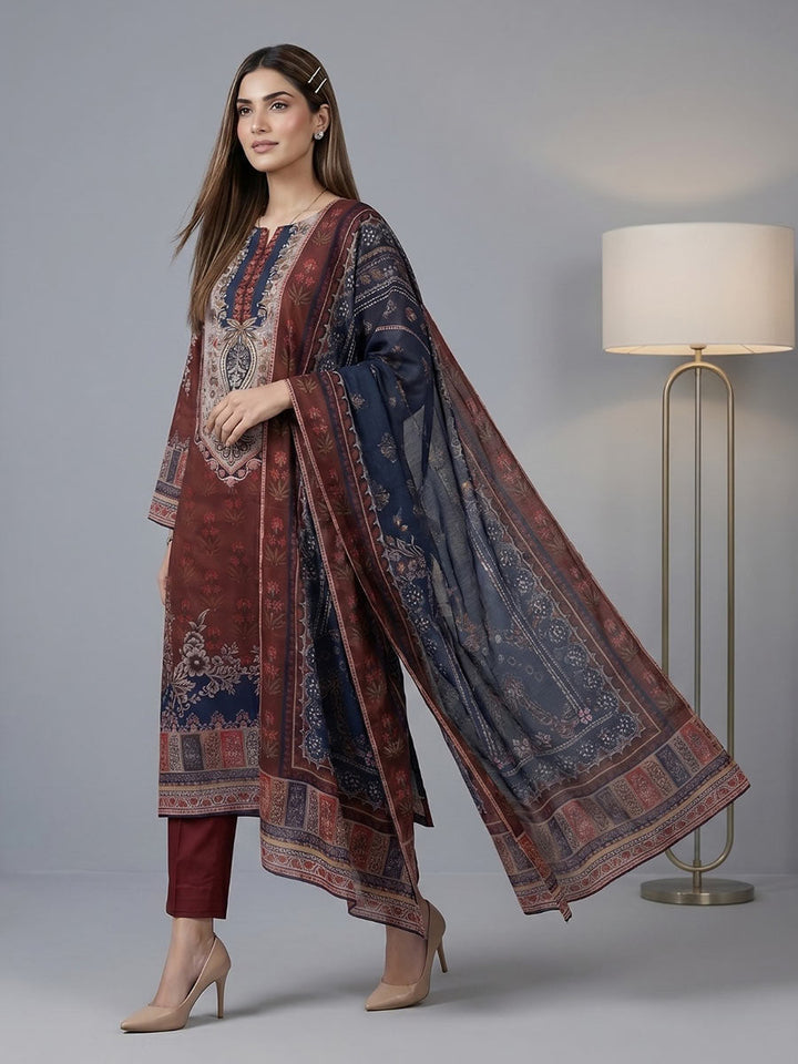 Salitex Unstitched Printed Lawn 3 Piece Suit SSW6U3P413 Summer Collection