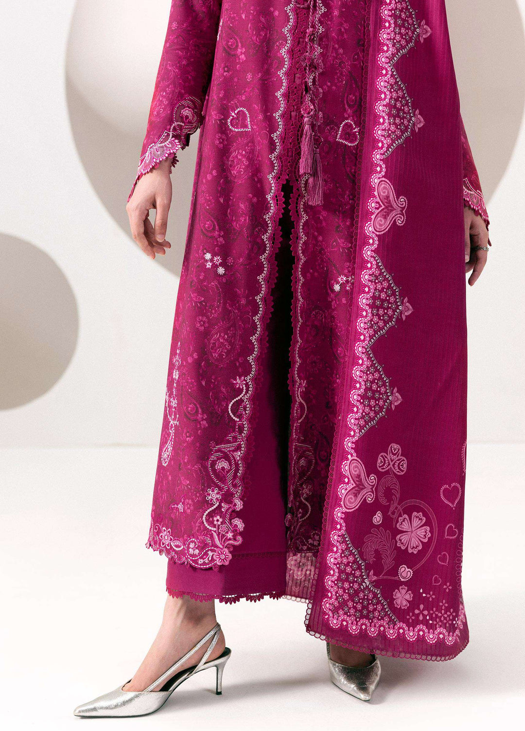 Q prints by Qalamkar Unstitched Embroidered Slub Linen 3 Piece Suit QLK26ULQ Kaira QPW-01B - Winter Collection