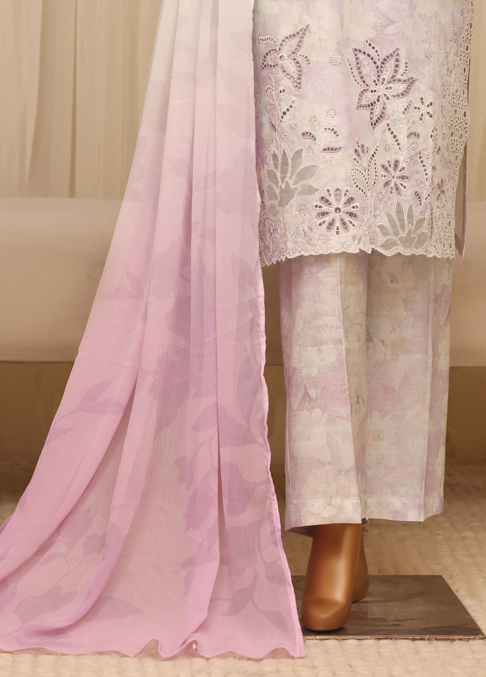 Majestic by HZ Textiles RTW Embroidered Raw Silk 3 Piece Suit HZ26RSM Wisteria XRPE-3P-004 - Casual Collection