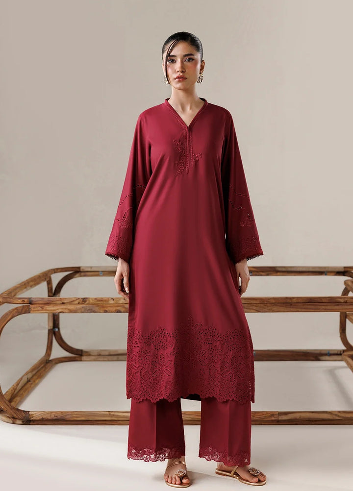 Azure Women RTW Embroidered Poly Co-Ord Sets Suit Wild Berry - Casual Collection