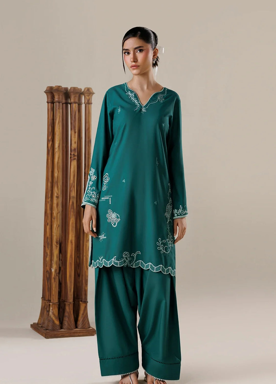 Azure Women RTW Embroidered Poly Co-Ord Sets Suit Opaline - Casual Collection