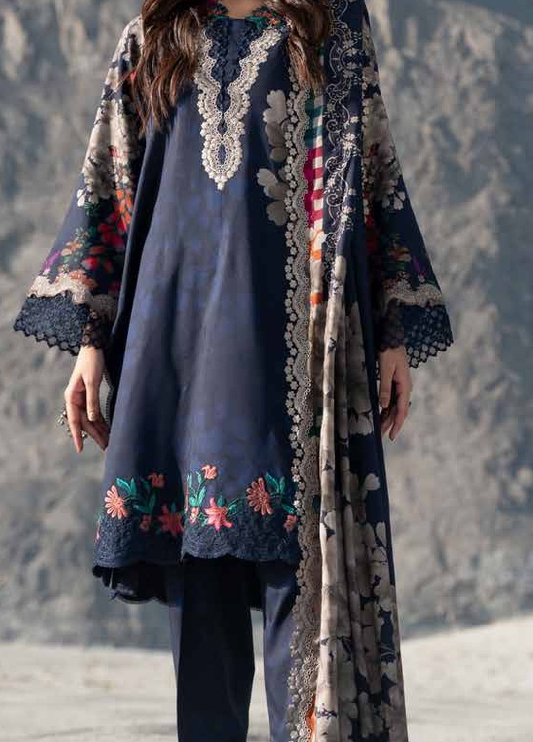 Aniiq by Charizma Unstitched Embroidered Linen 3 Piece Suit CHR26UAL ANW7-14 - Casual Collection