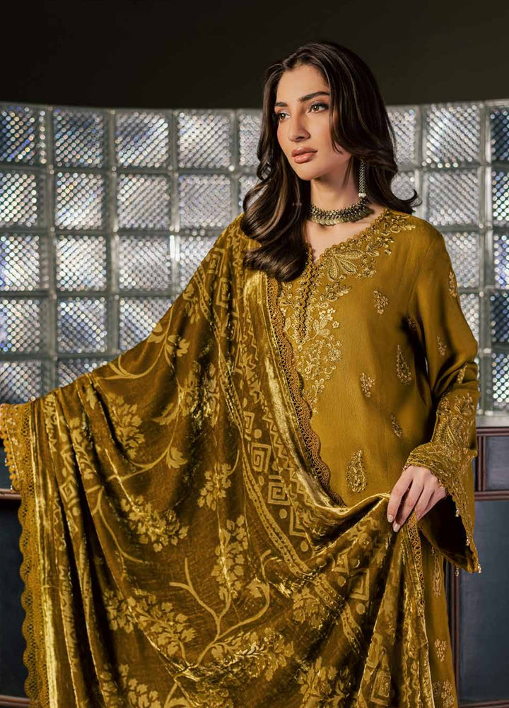 Nureh Exclusive Unstitched Leather Peach with Shawl 3 Piece Suit NU26UEP NE-283 - Festive Collection