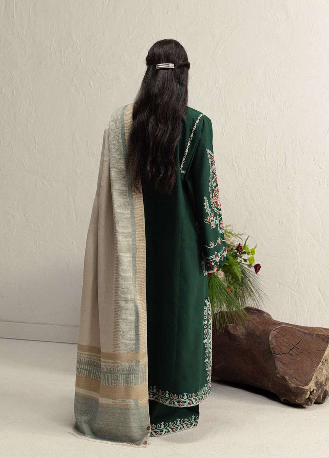 Coco by Zara Shahjahan Unstitched Khaddar 3 Piece Suit CZS26UKW OCHRE 2B - Winter Collection