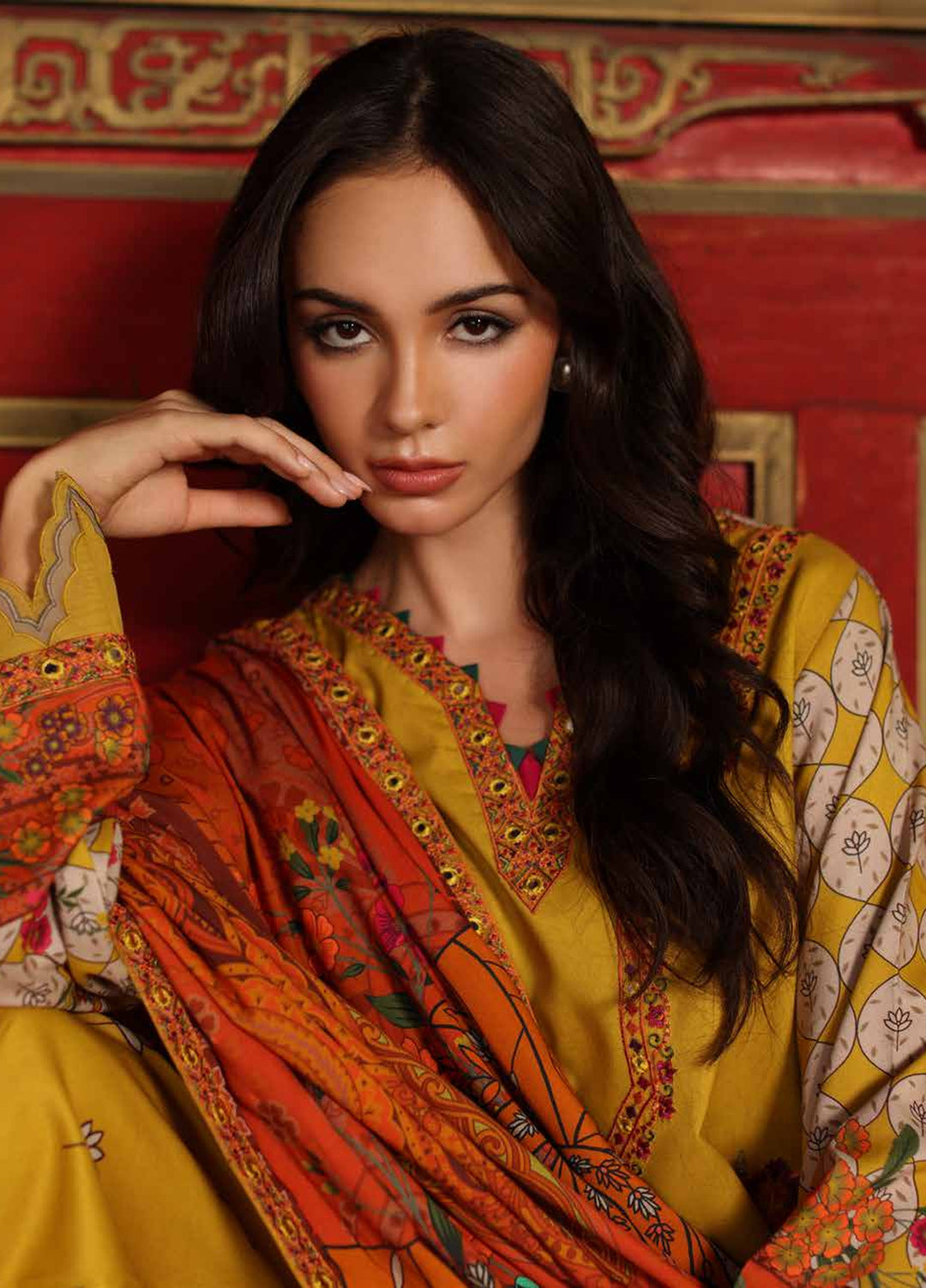 Combination by Charizma Unstitched Embroidered Linen 3 Piece Suit CHR26UCL CCW7-03 - Casual Collection