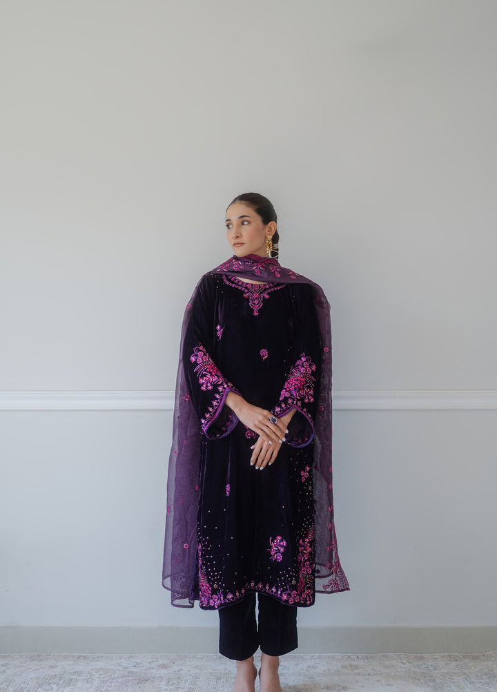 Atelier Velours by Rashid Textiles RTW Embroidered Velvet 3 Piece Suit RT26RAV Gulnaaz - Festive Collection