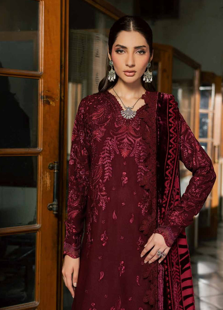 Nureh Exclusive Unstitched Leather Peach with Shawl 3 Piece Suit NU26UEP NE-286 - Festive Collection