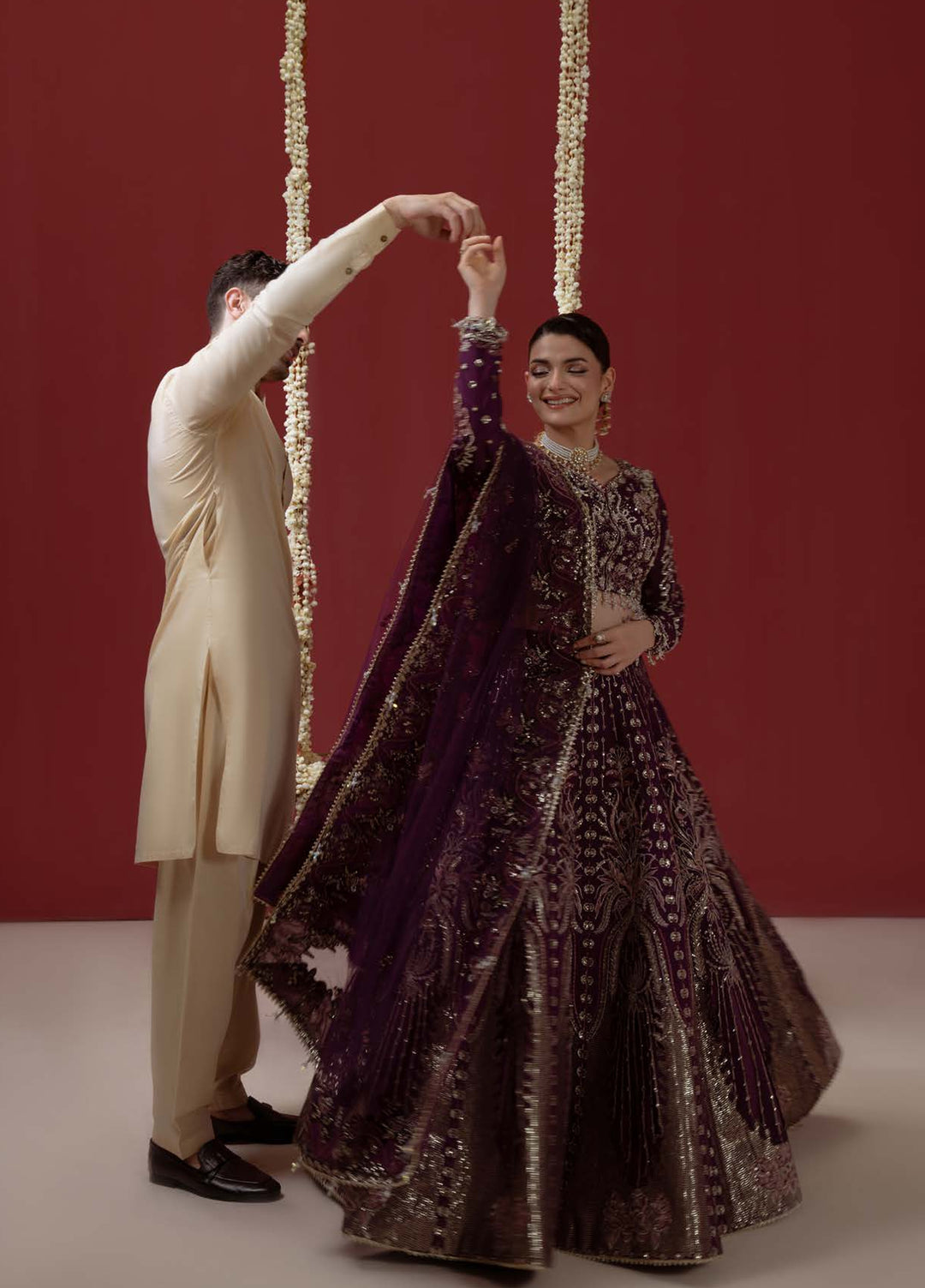 Ember by Aylin Unstitched Embroidered Raw Silk 3 Piece Suit AY26UEW Ethereal - Wedding Collection
