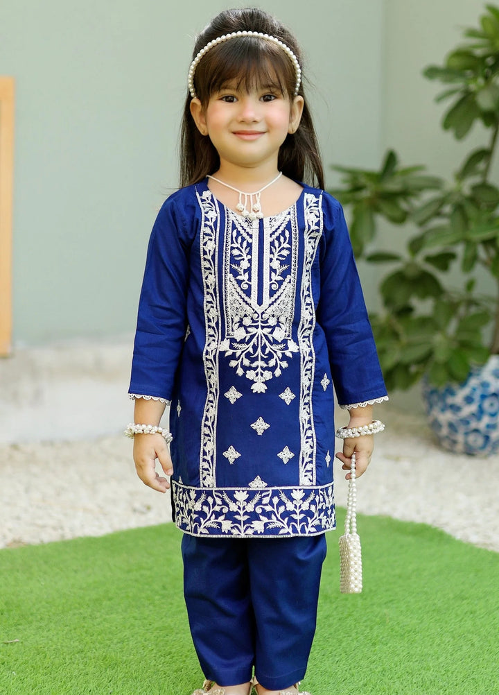 Khanak Girls RTW Embroidered Cotton 2 Piece Suit KST-78 - Casual Collection
