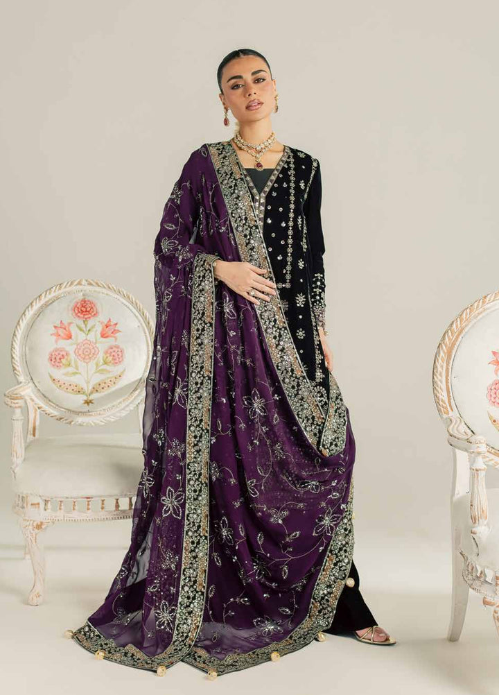 Maya by Nureh Unstitched Embroidered Velvet 3 Piece Suit NU26UMV NW-136 - Wedding Collection
