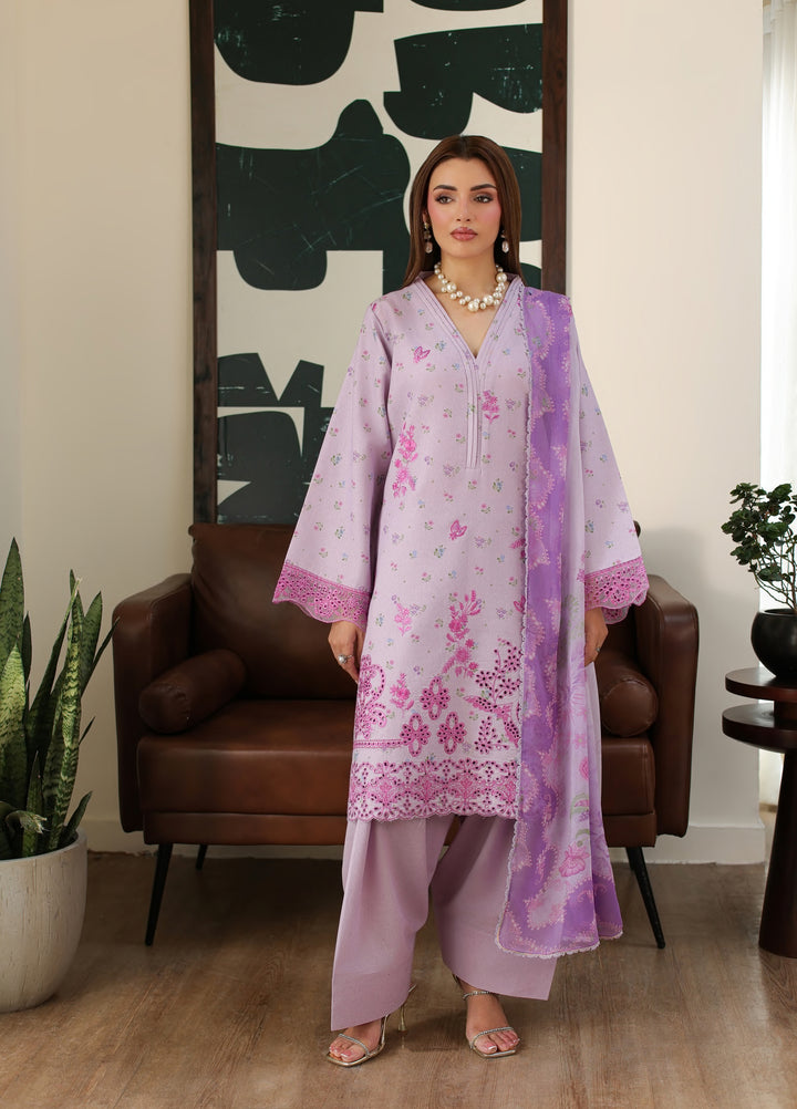 Sahl by Rashid Textiles Unstitched Embroidered Lawn Karandi 3 Piece Suit RT26USLK D-3911 - Casual Collection