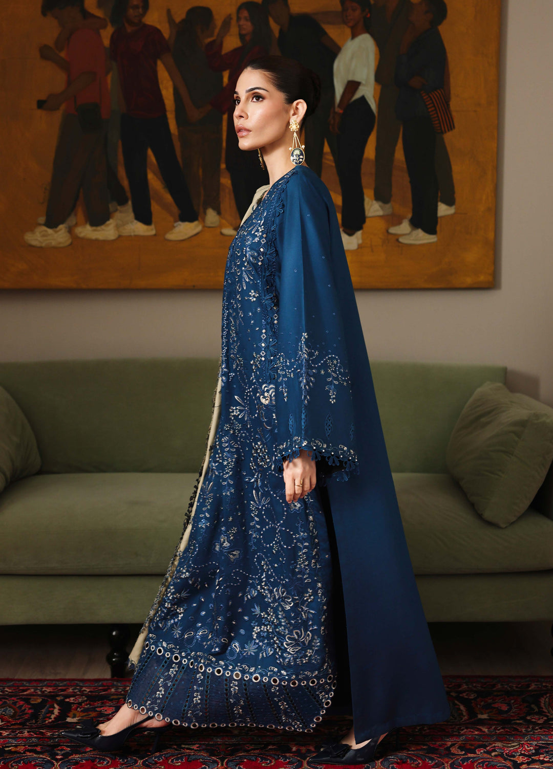 Nureh Exclusive Unstitched Embroidered Marina 3 Piece Suit NU26UEM NE-278 - Festive Collection